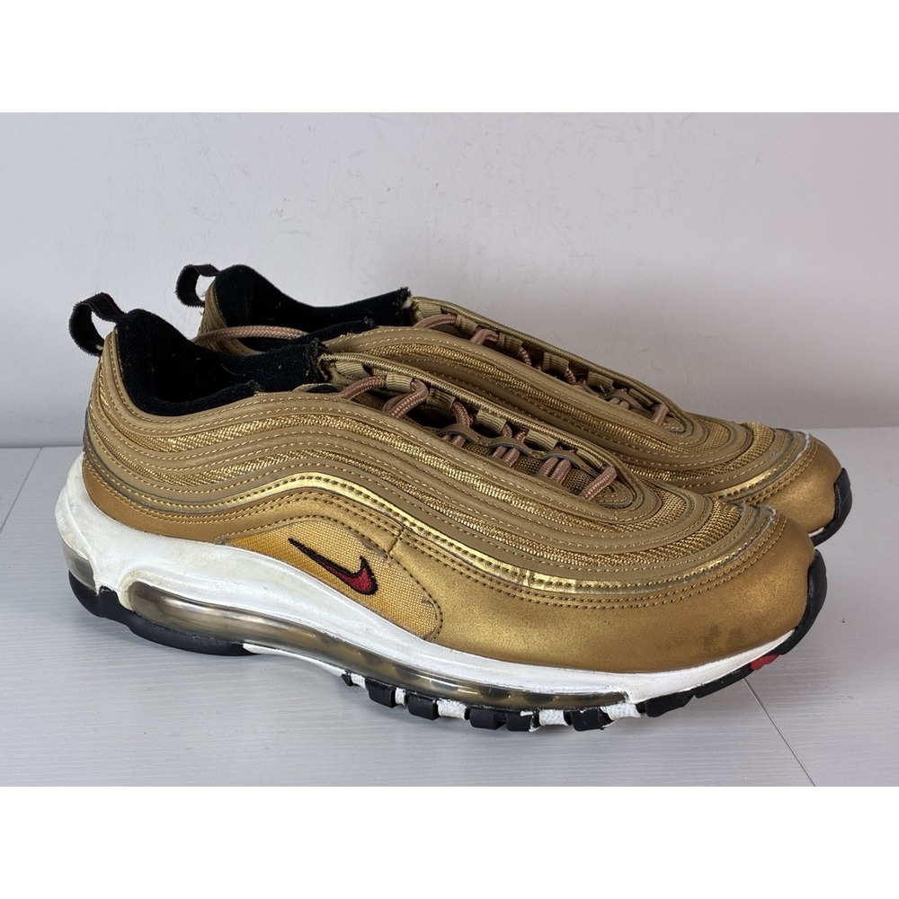 Nike Air Max 97 OG Metallic Gold Varsity Red Womens US Size 8.5 Sneakers